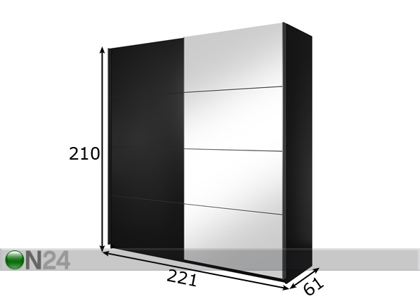 Шкаф-купе Beta 221 cm размеры