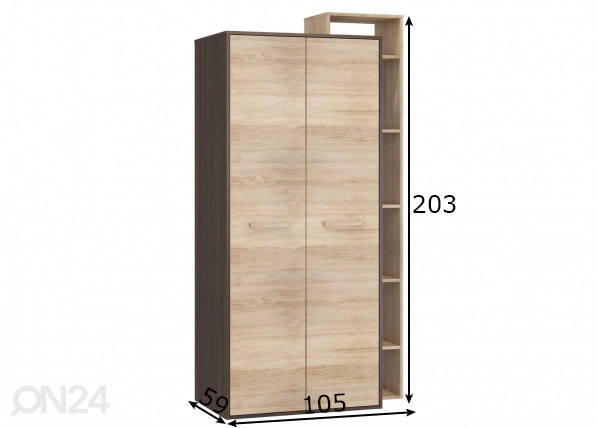 Шкаф платяной 105 cm размеры