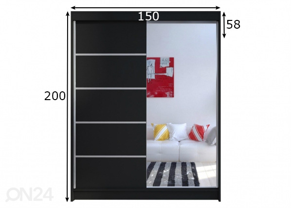 Шкаф платяной 3 + LED размеры