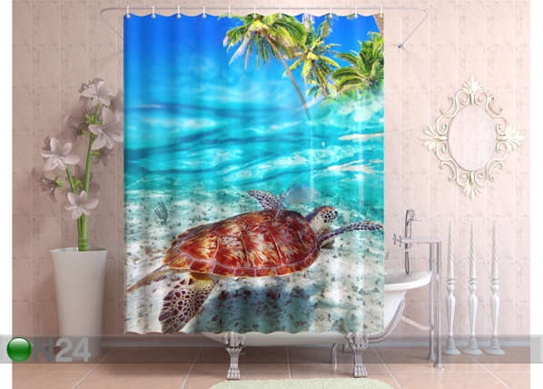 Штора для ванной 3D Морская черепаха