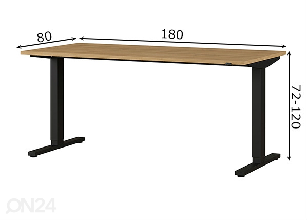 Электрически регулируемый рабочий стол Agenda 80x180 cm размеры