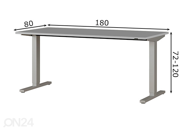 Электрически регулируемый рабочий стол Agenda 80x180 cm размеры