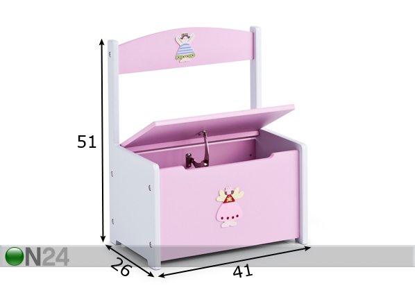 Ящик для игрушек Princess размеры