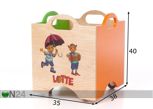 Ящик для игрушек на колёсах Lotte размеры