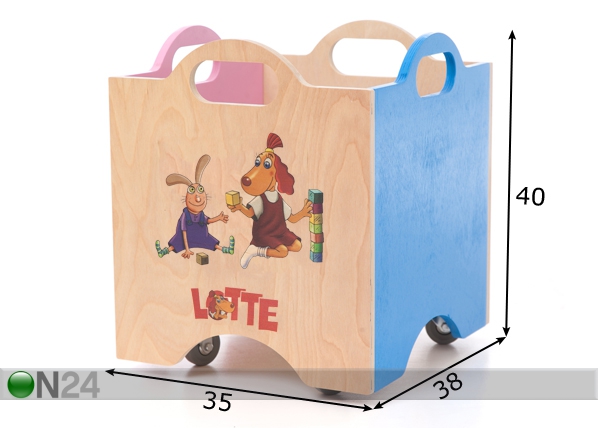 Ящик для игрушек на колёсах Lotte размеры