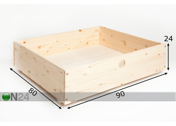 Ящик кроватный Kiku, без обработки размеры