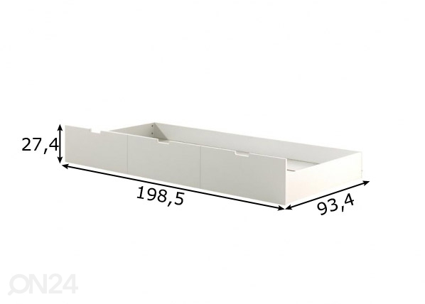 Ящик кроватный Margrit, белый размеры