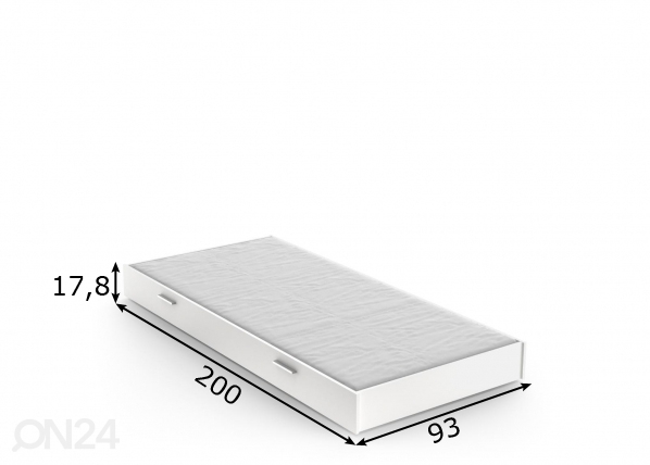 Ящик кроватный / дополнительная кровать Life 90x200 cm размеры