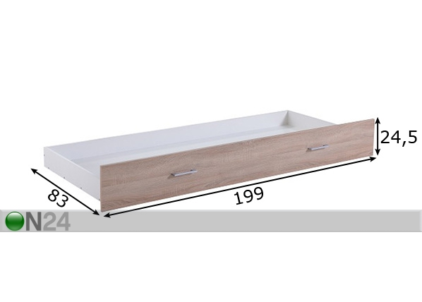 Ящик кроватный / дополнительная кровать Samac размеры