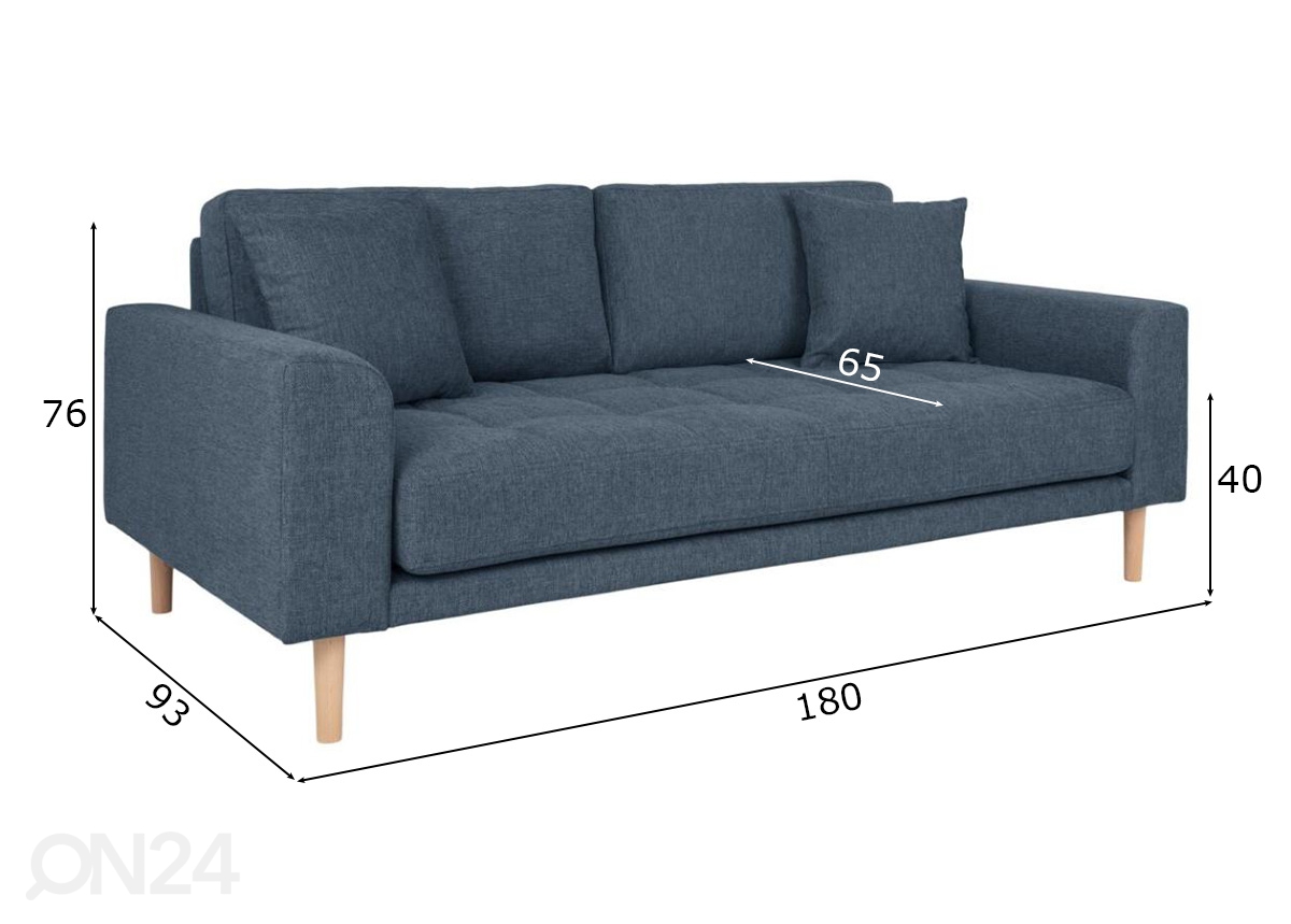 2,5-местный диван Lido увеличить размеры