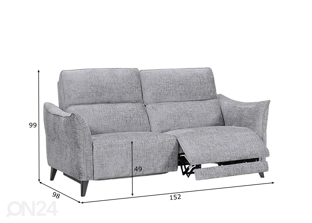 2-местный диван recliner (электрический) увеличить размеры