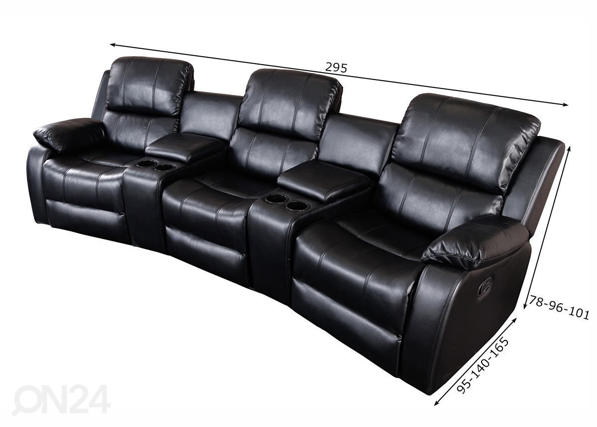 3-местный диван recliner Hollywood увеличить размеры