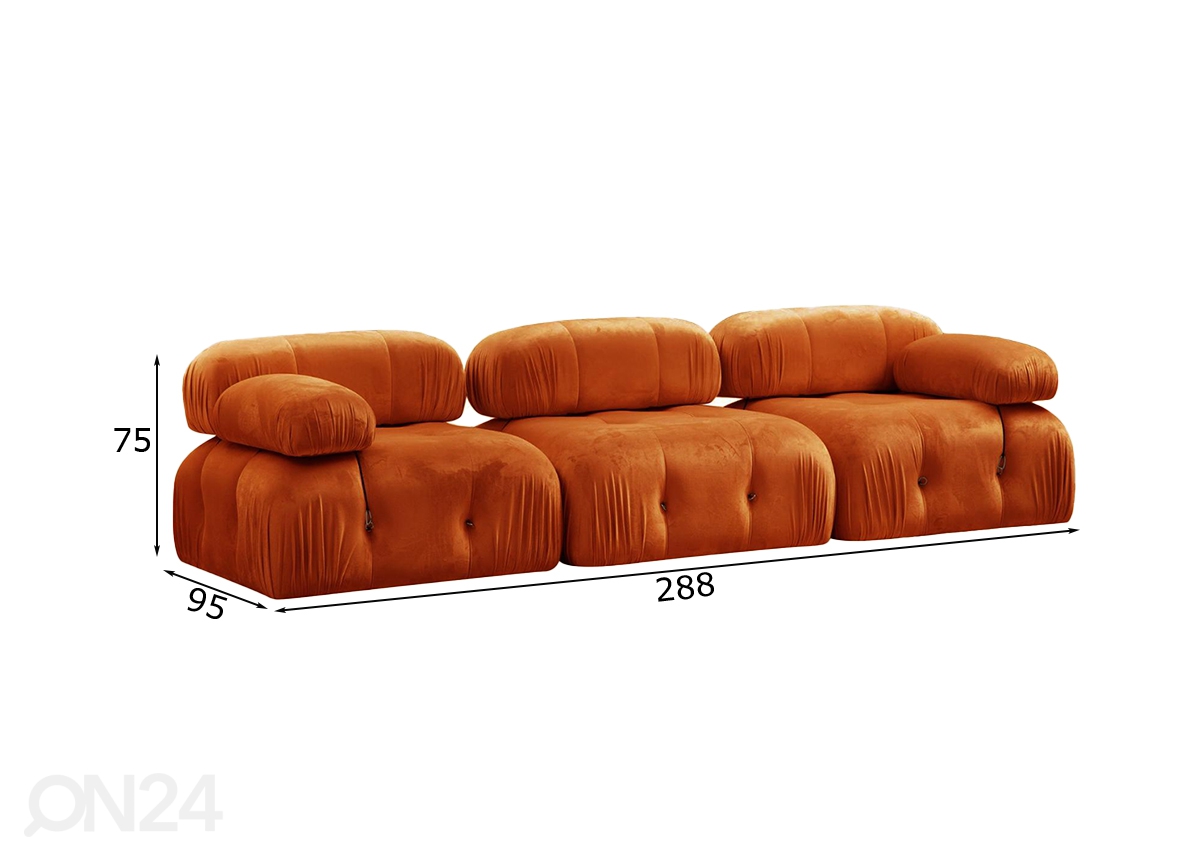 3-местный модульный диван увеличить размеры