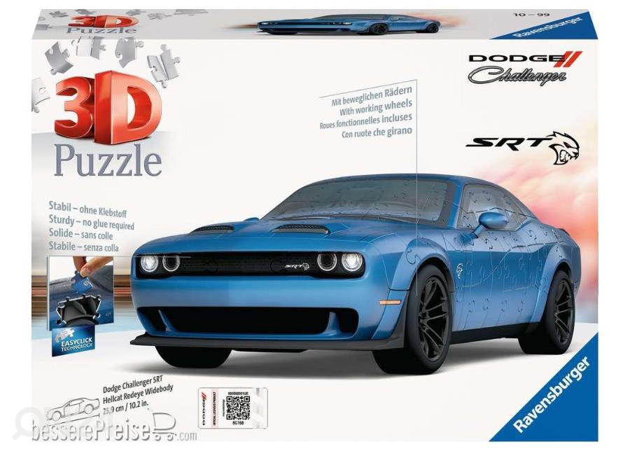 3D pusle Dodge Challenger Ravensburger suurendatud