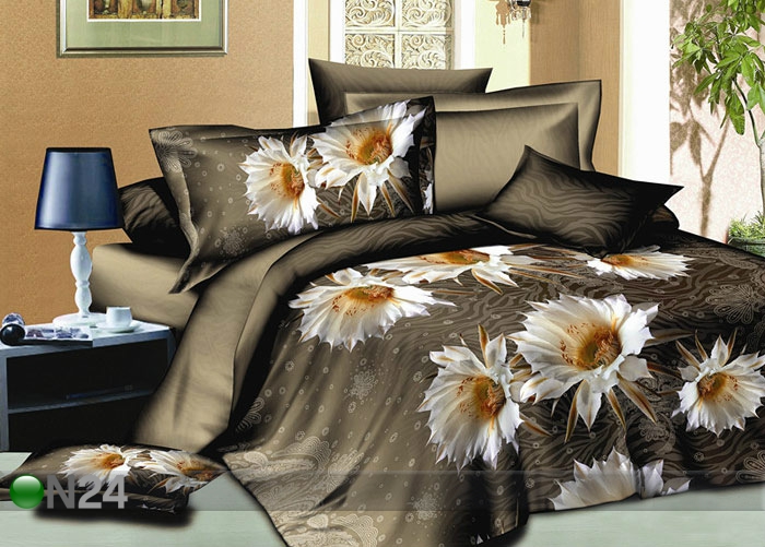 3D voodipesukomplekt Lilled 220x200 cm suurendatud