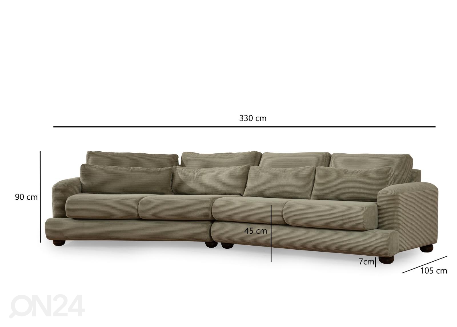 4-местный модульный диван Imura увеличить размеры