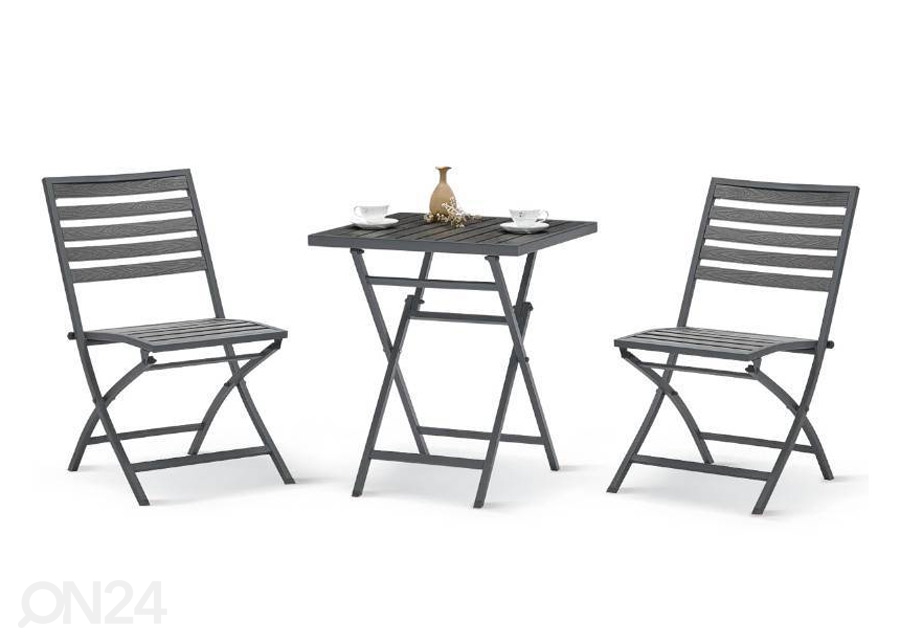 Aiamööbel Pudong laud + 2 tooli suurendatud
