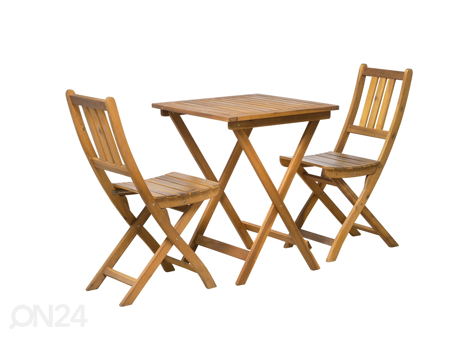 Aiamööbli komplekt laud + 2 tooli, akaatsia suurendatud