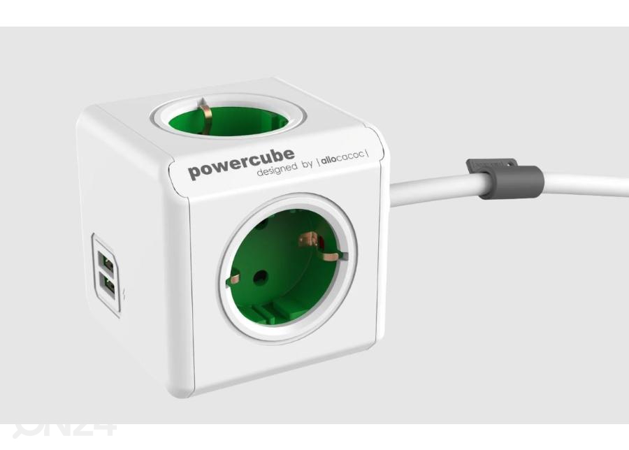Allocacoc Удлинительный кабель PowerCube 1,5 м USB, Зеленый увеличить