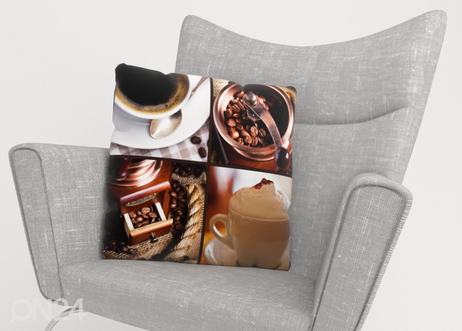 Dekoratiivpadjapüür Coffee 5 45x45 cm suurendatud