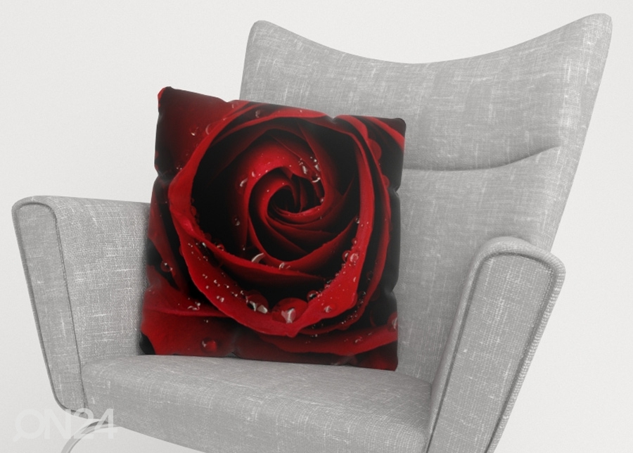 Dekoratiivpadjapüür Red Rose 40x40 cm suurendatud
