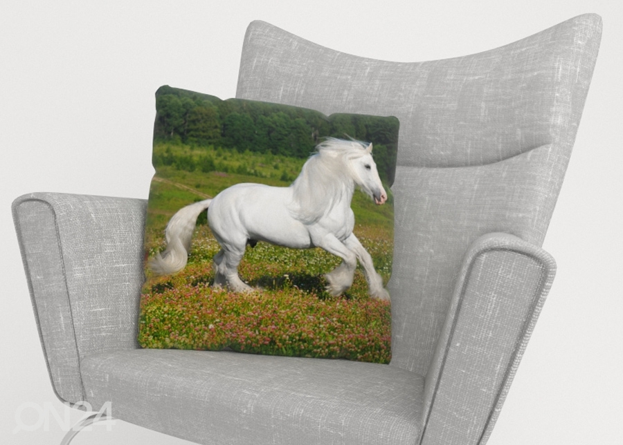 Dekoratiivpadjapüür White Horse 40x40 cm suurendatud