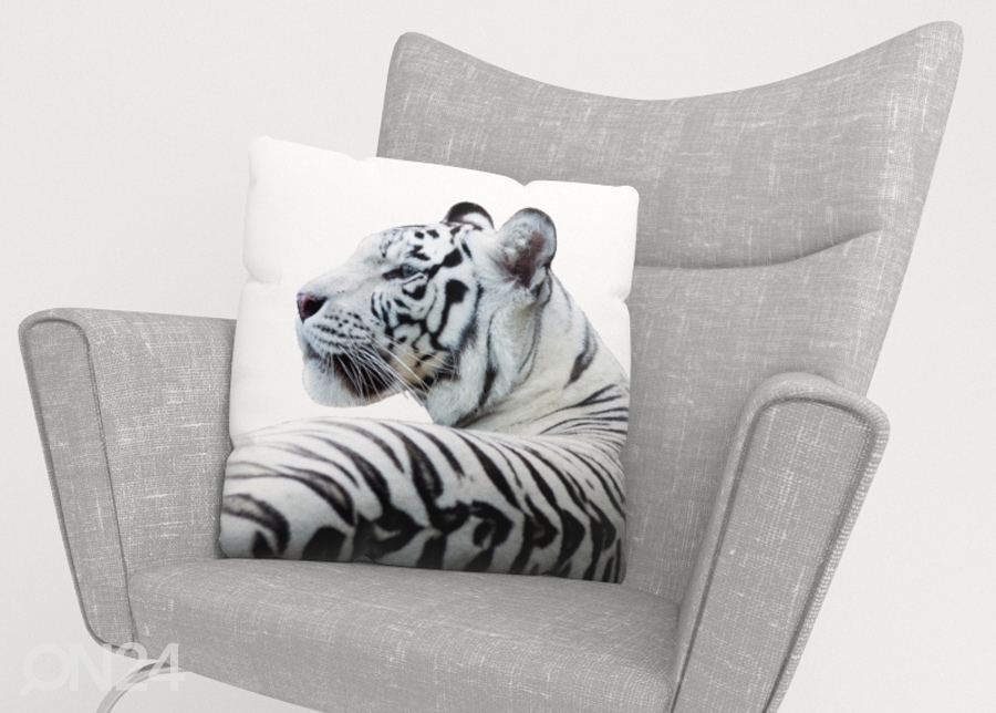 Dekoratiivpadjapüür White Tiger 40x40 cm suurendatud