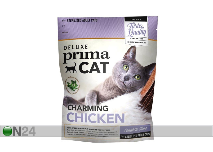 Deluxe PrimaCat полнорационный корм с курицей для стерилизованных кошек 2 х 400 г увеличить