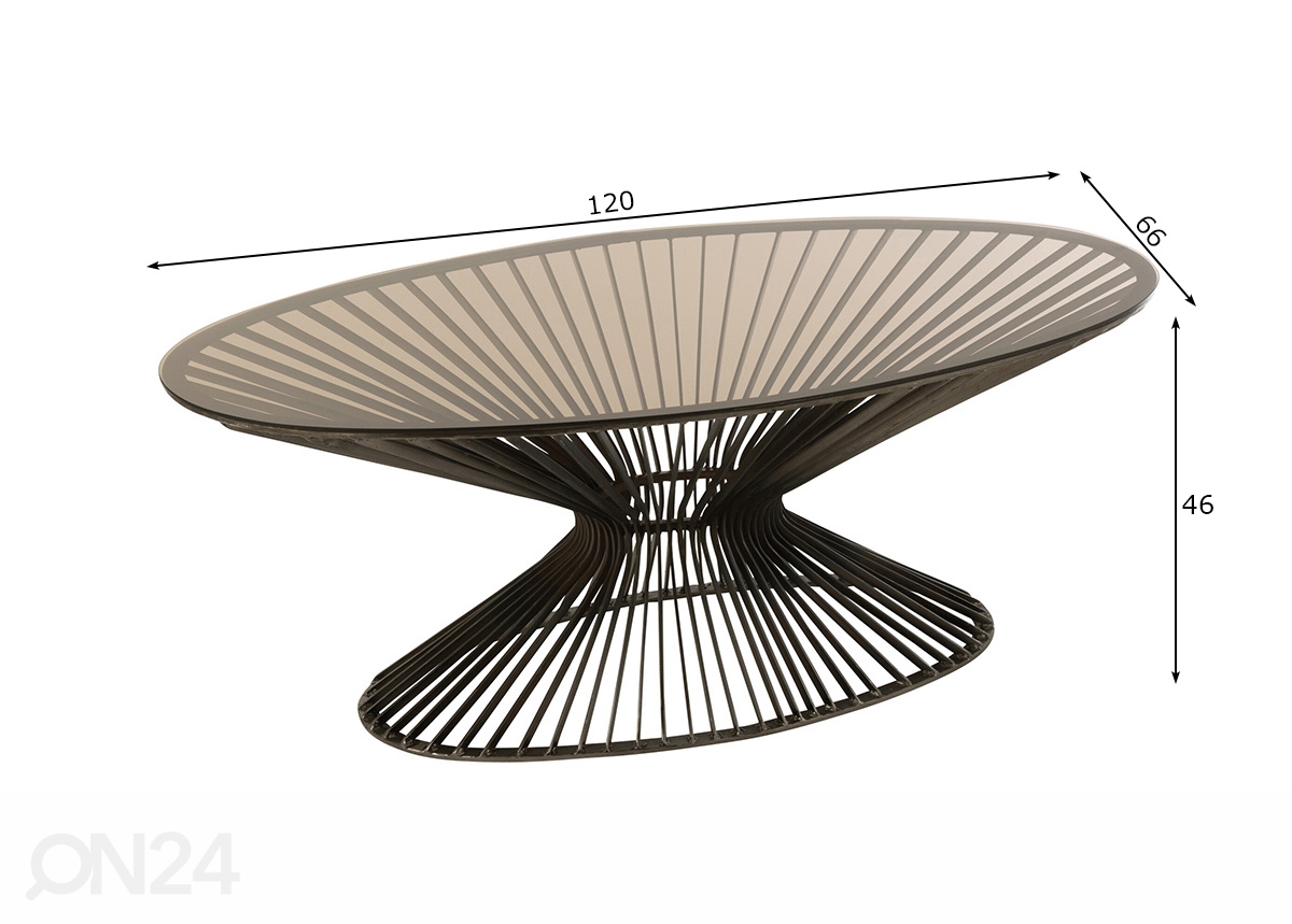 Diivanilaud Ovale 120x66 cm suurendatud mõõdud