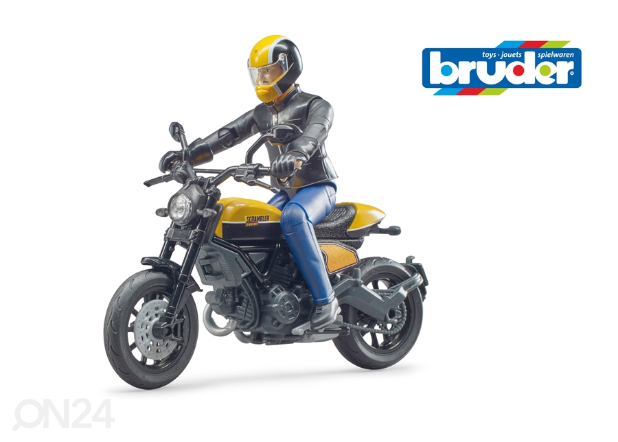Ducati Scrambler с мотоциклистом 1:16 Bruder увеличить
