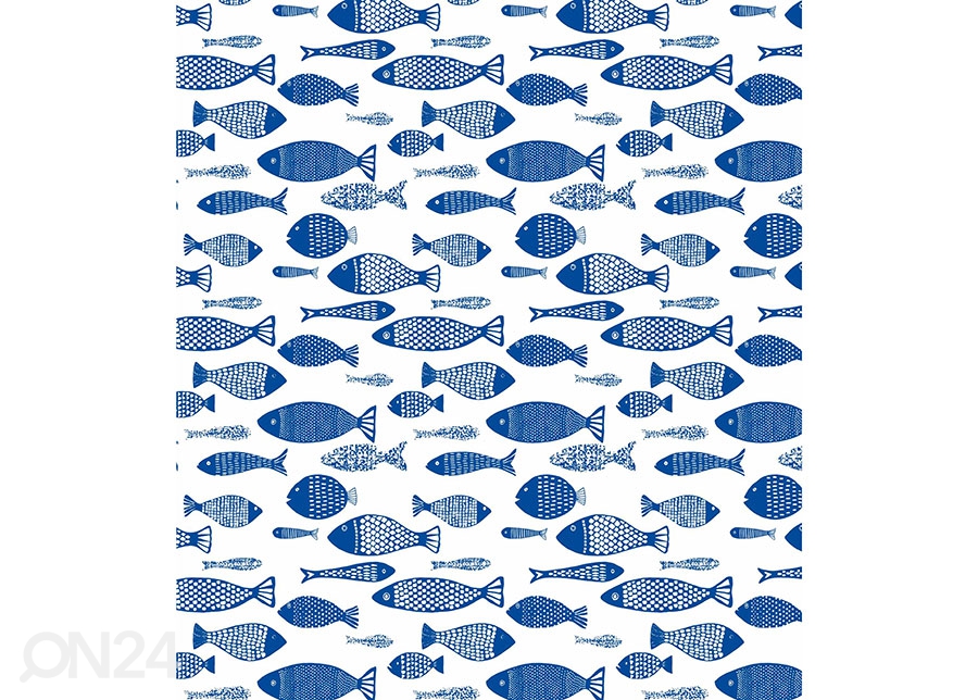 Dušikardin Blue Fishes 180x200 cm suurendatud