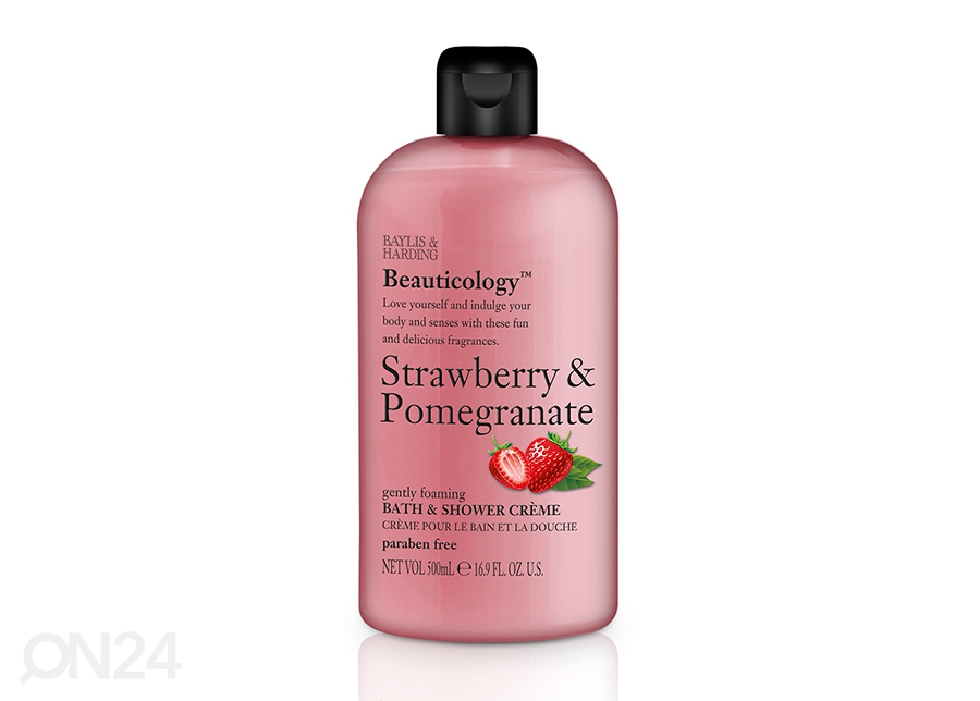 Dušikreem Beautycology maasikas ja granaatõun 500 ml suurendatud