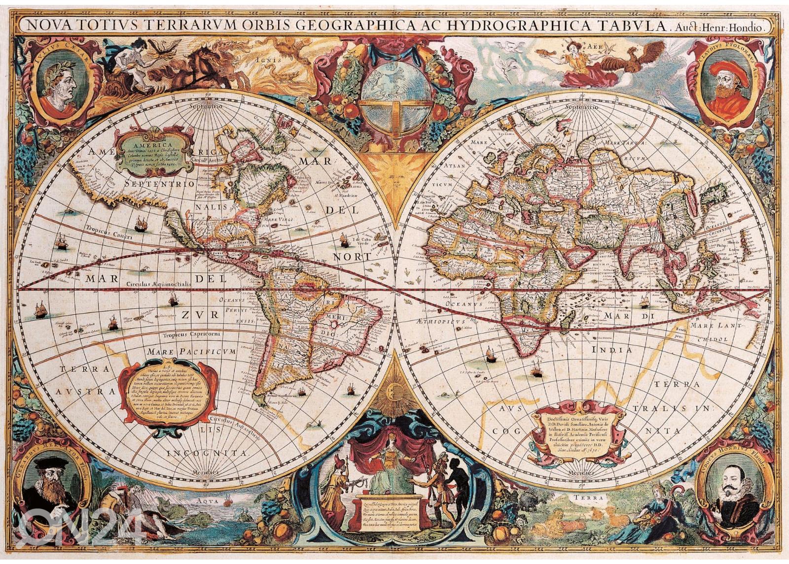 Fliis fototapeet Antique Map From 1630 suurendatud