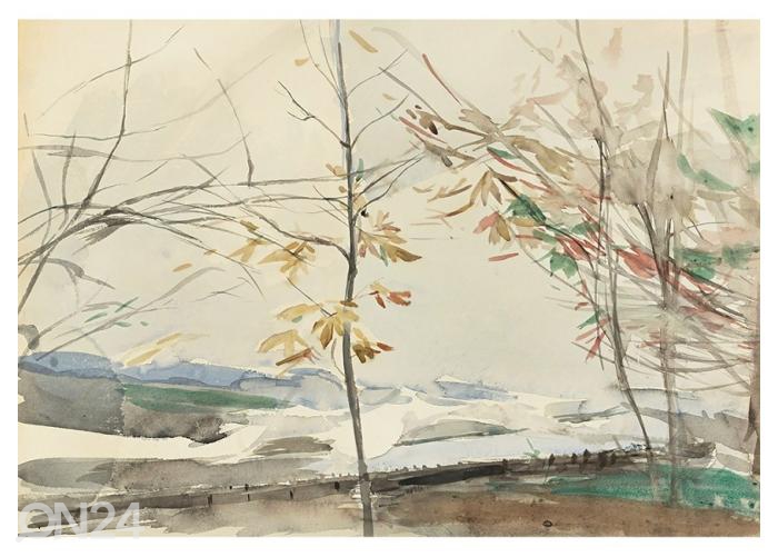Fliis fototapeet Autumn Landscape with Trees by Giovanni Boldini 416x290 cm suurendatud
