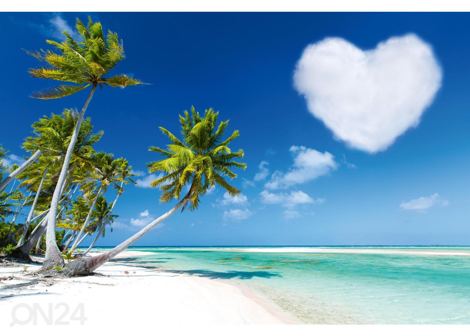 Fliis fototapeet Beach With Heart Cloud suurendatud