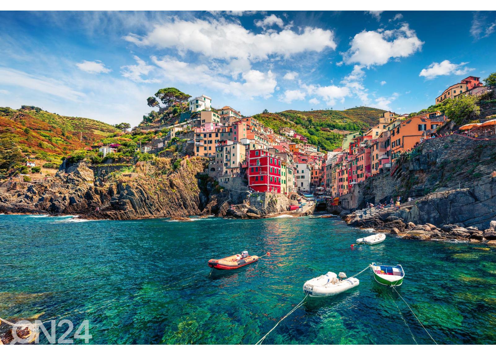 Fliis fototapeet Beautiful Liguria City suurendatud