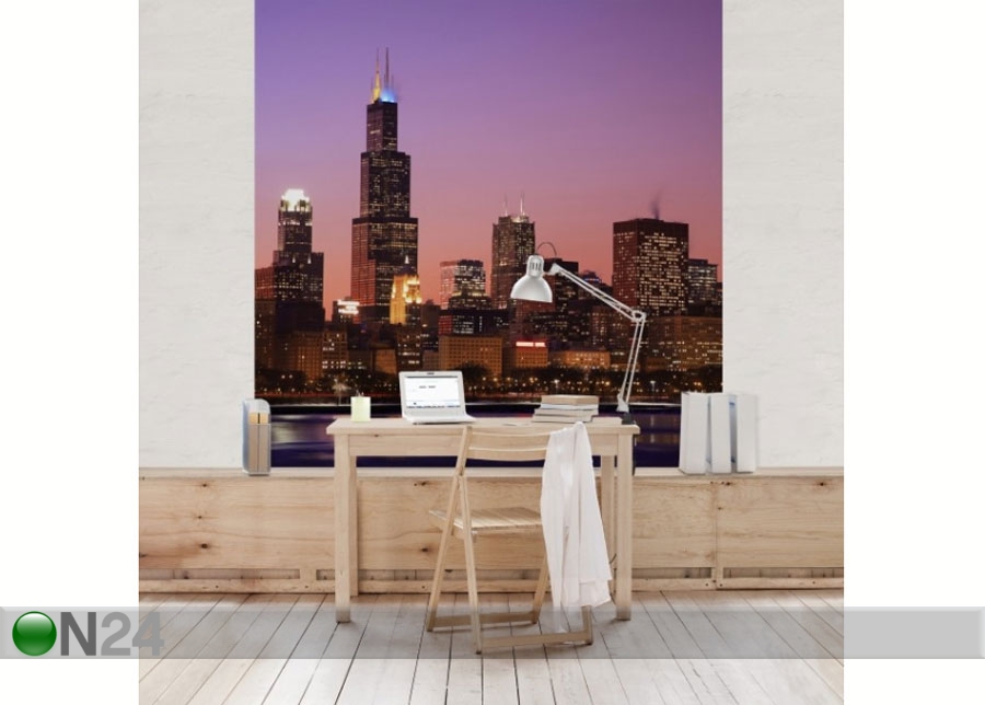 Fliis fototapeet Chicago Skyline suurendatud