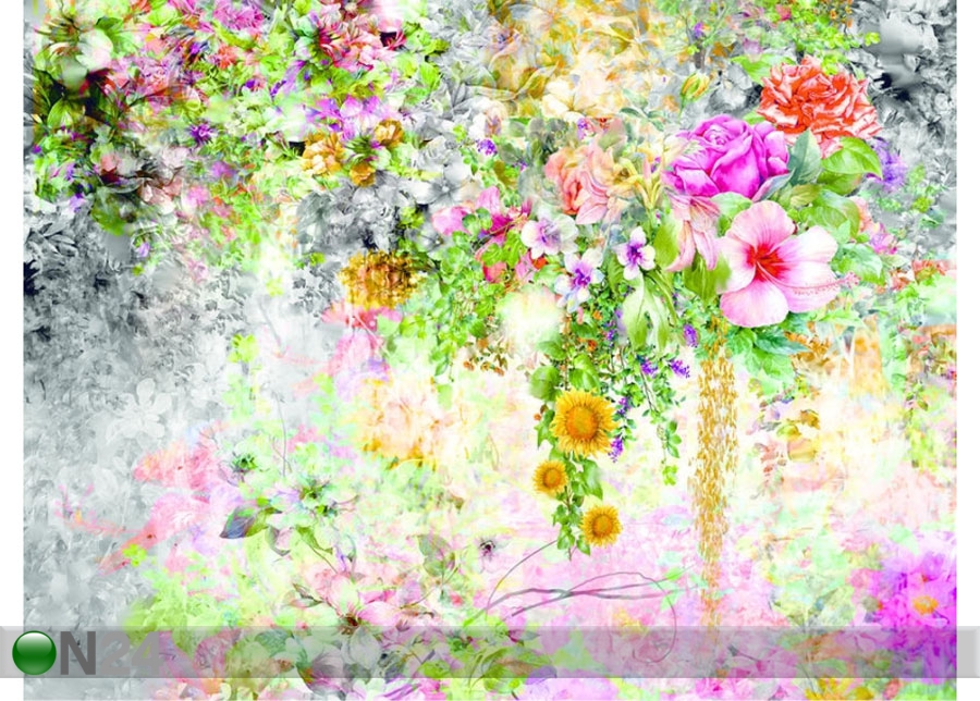 Fliis-fototapeet Flowers 1, 360x270 cm suurendatud