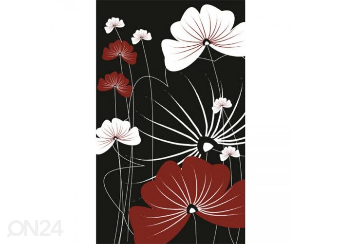 Fliis fototapeet Flowers on black 150x250 cm suurendatud