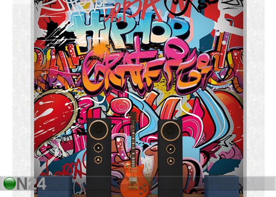 Fliis fototapeet HipHop Graffiti suurendatud