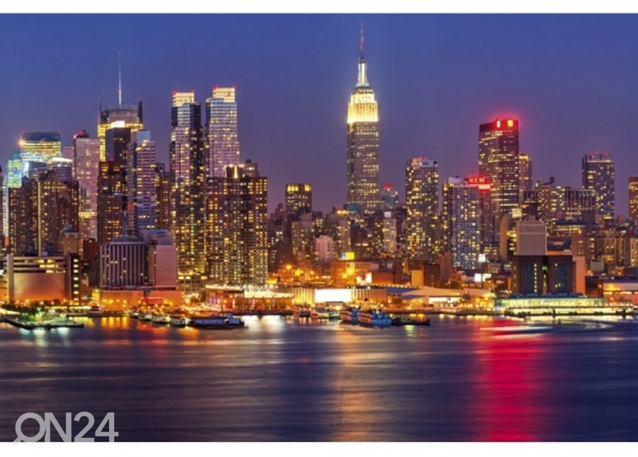 Fliis fototapeet Manhattan at night 150x250 cm suurendatud