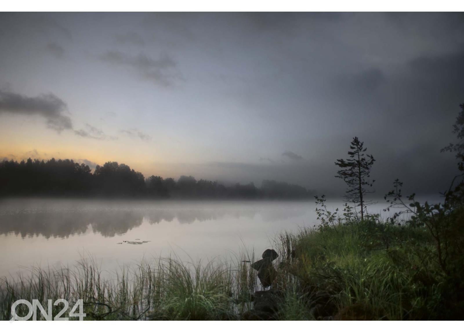 Fliis fototapeet Rural Sweden Lake suurendatud