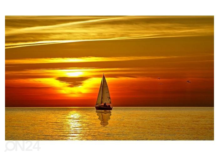 Fliis fototapeet Sail Boat at Sunset 416x290 cm suurendatud