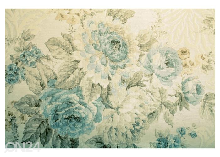 Fliis fototapeet Vintage blue toned floral Victorian pattern 400x260 cm suurendatud