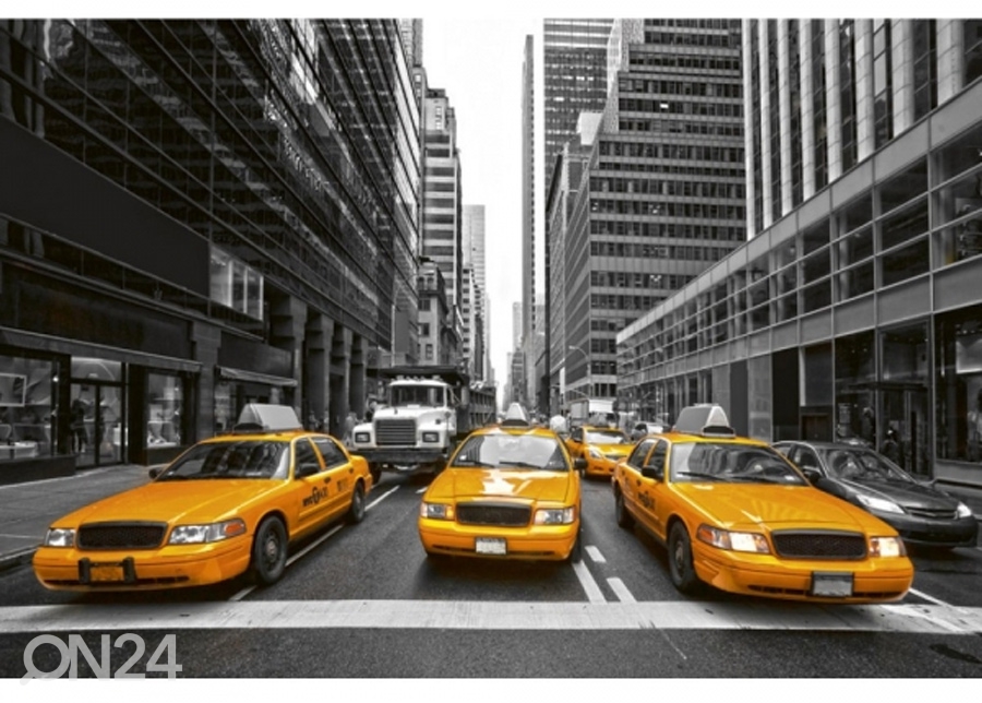 Fliis fototapeet Yellow taxi 150x250 cm suurendatud