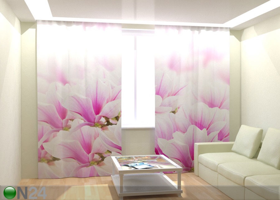 Fotokardinad Fresh Pink Flowers 300x260 cm suurendatud