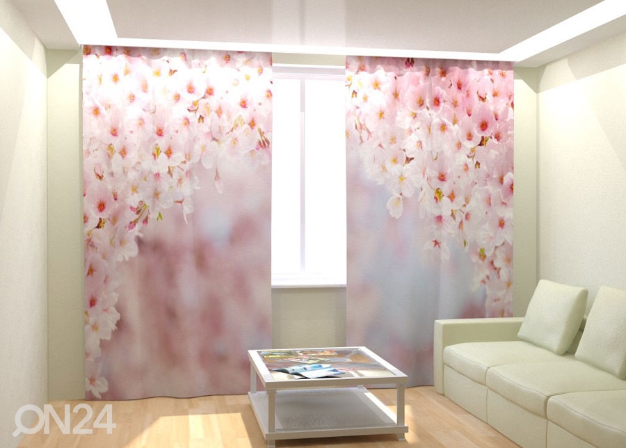 Fotokardinad Pink Sakura 300x260 cm suurendatud