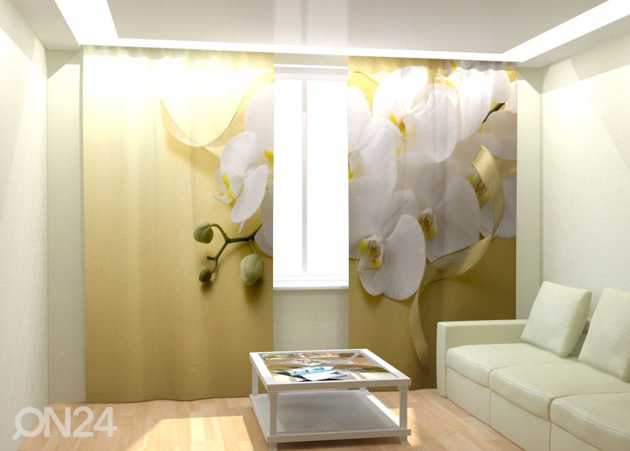 Fotokardinad White Orchid 300x260 cm suurendatud