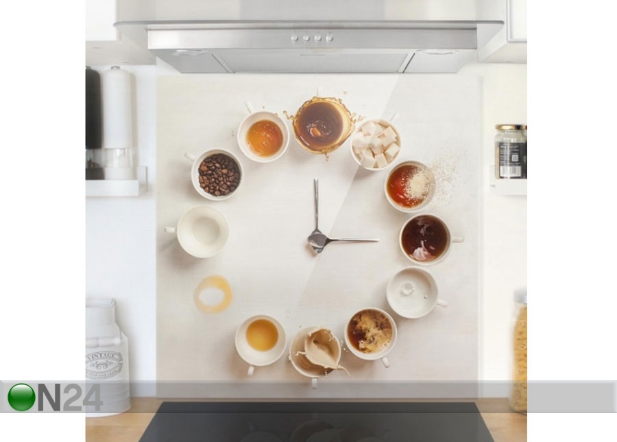 Fotoklaas, köögi tagasein Coffee Time 59x60 cm suurendatud
