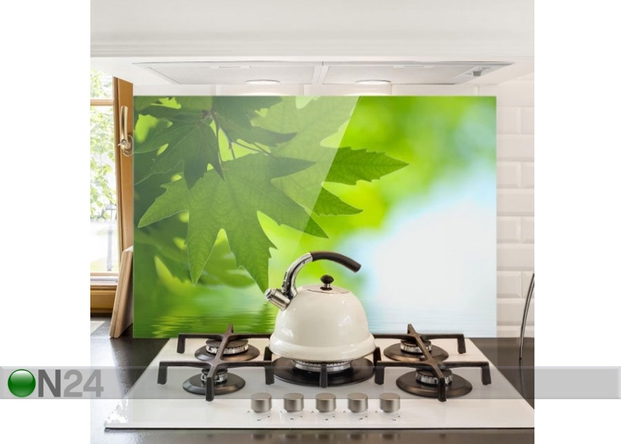 Fotoklaas, köögi tagasein Green Ambiance III, 40x60 cm suurendatud